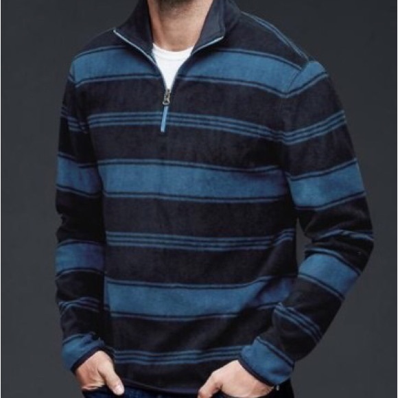 GAP Other - Black and Blue 1/4 Zip Pullover Sweater with Stripes